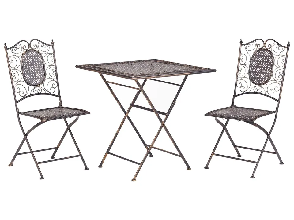 beliani-bormio-bistro-set-eisen-2-sitzer-klappbar-schwarz image 1