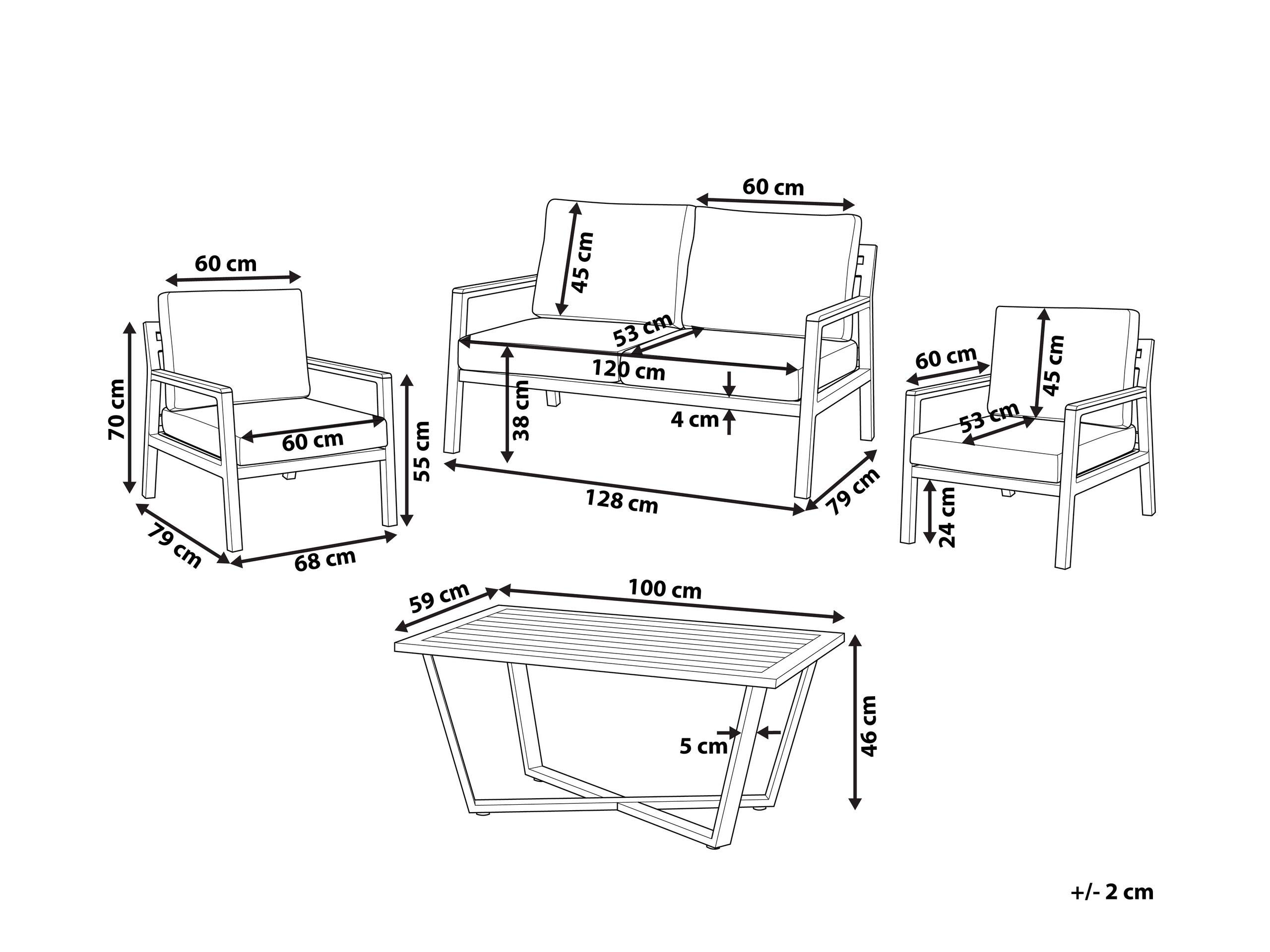 beliani-delia-lounge-set-aluminium-dunkelgrau-4-sitzer image 3