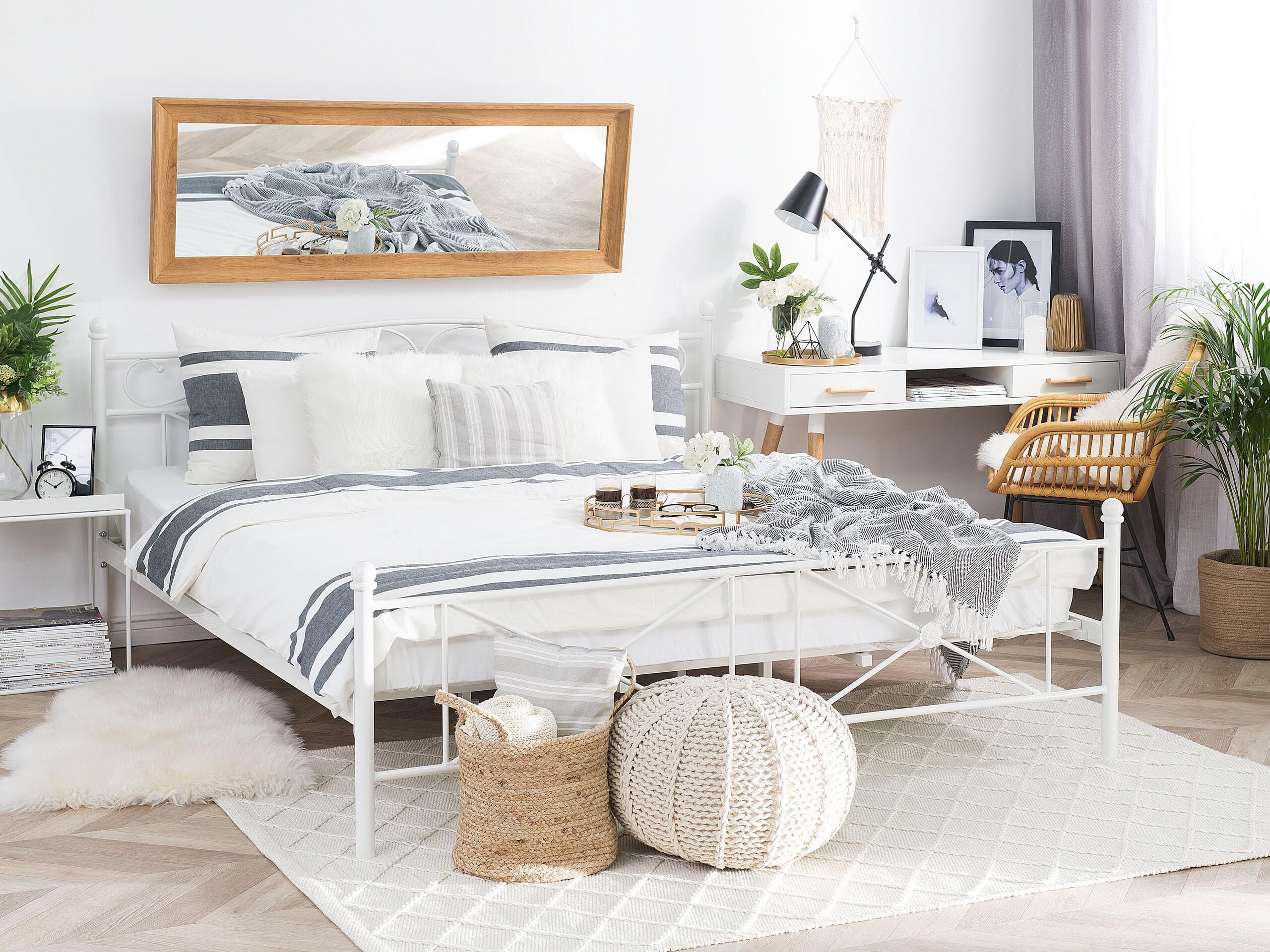 beliani-rodez-metallbett-160x200-wei-doppelbett-stahl image 2