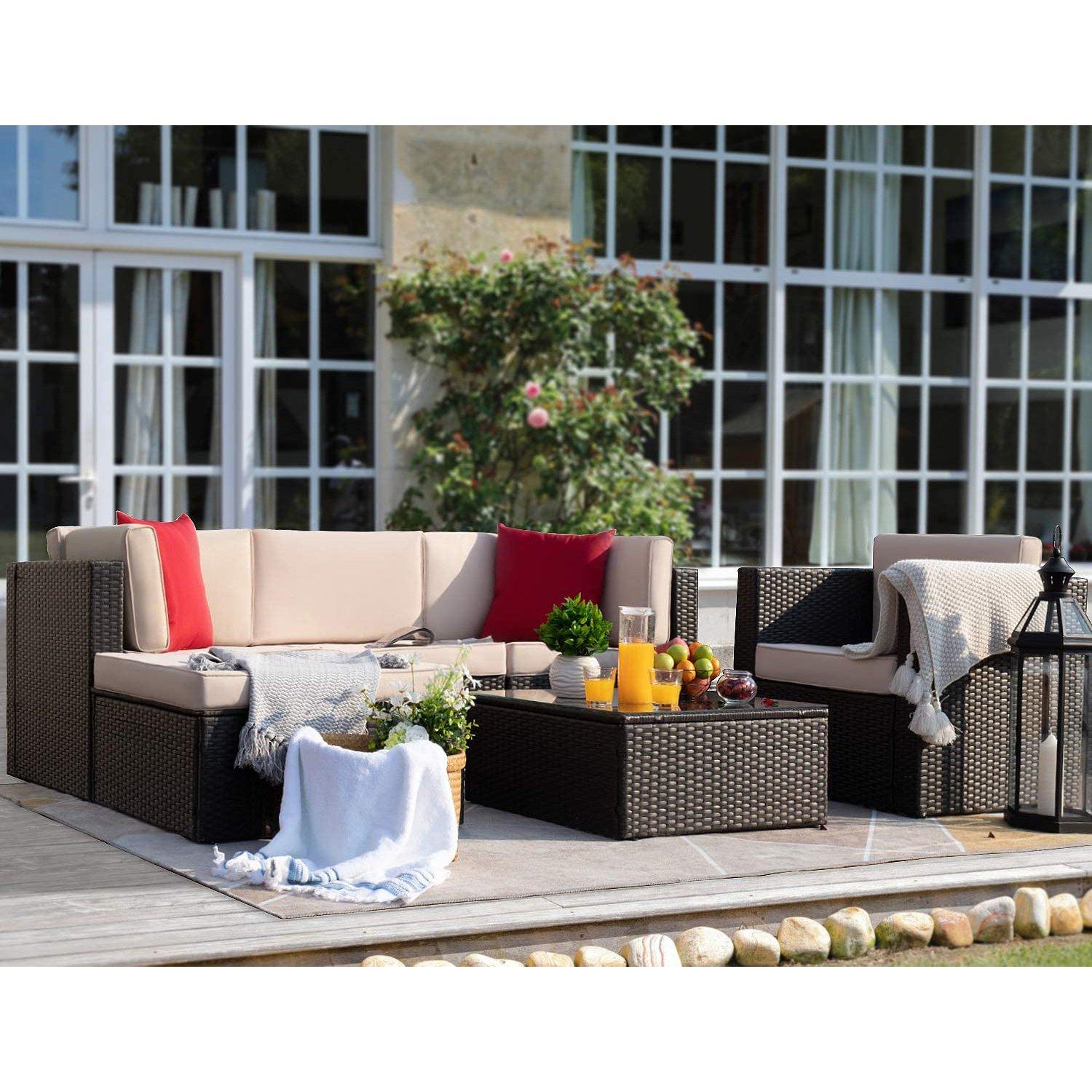 homall-rattanm-bel-lounge-set-beige-6-teilig-wetterfest image 7