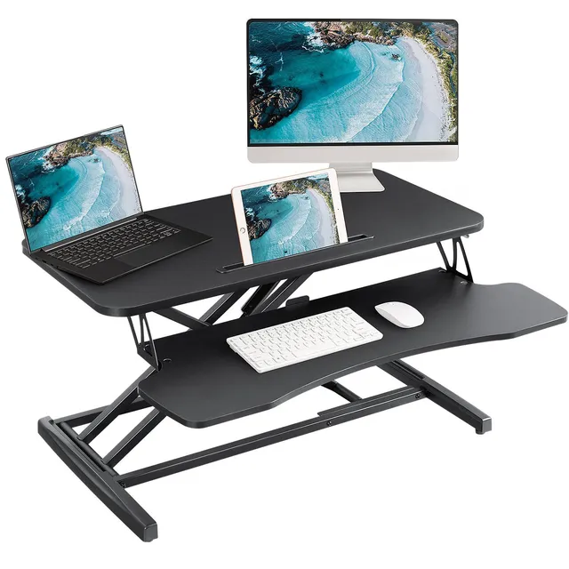 homall-standing-desk-aufsatz-80cm-schwarz-h-henverstellbar image 1