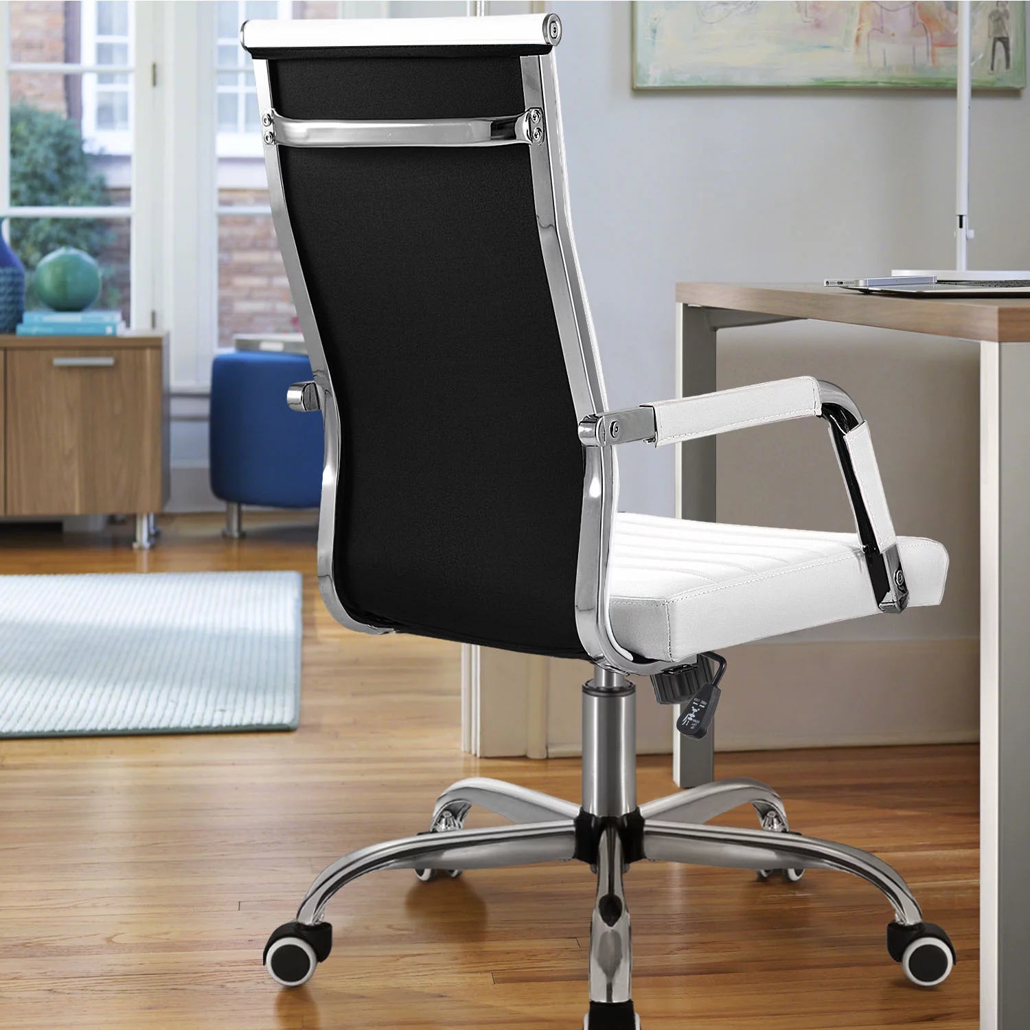 homall-office-leather-chair-b-rostuhl-kunstleder-schwarz-h-henverst image 5