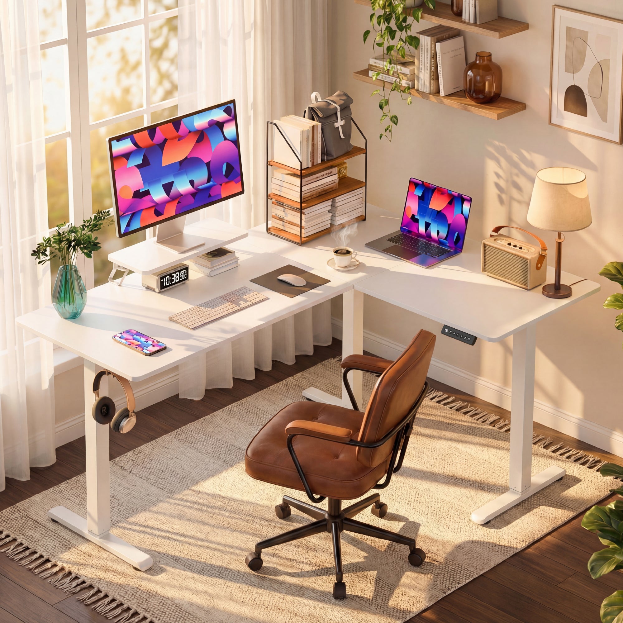 homall-standing-desk-eckschreibtisch-schwarz-h-henverstellbar image 5