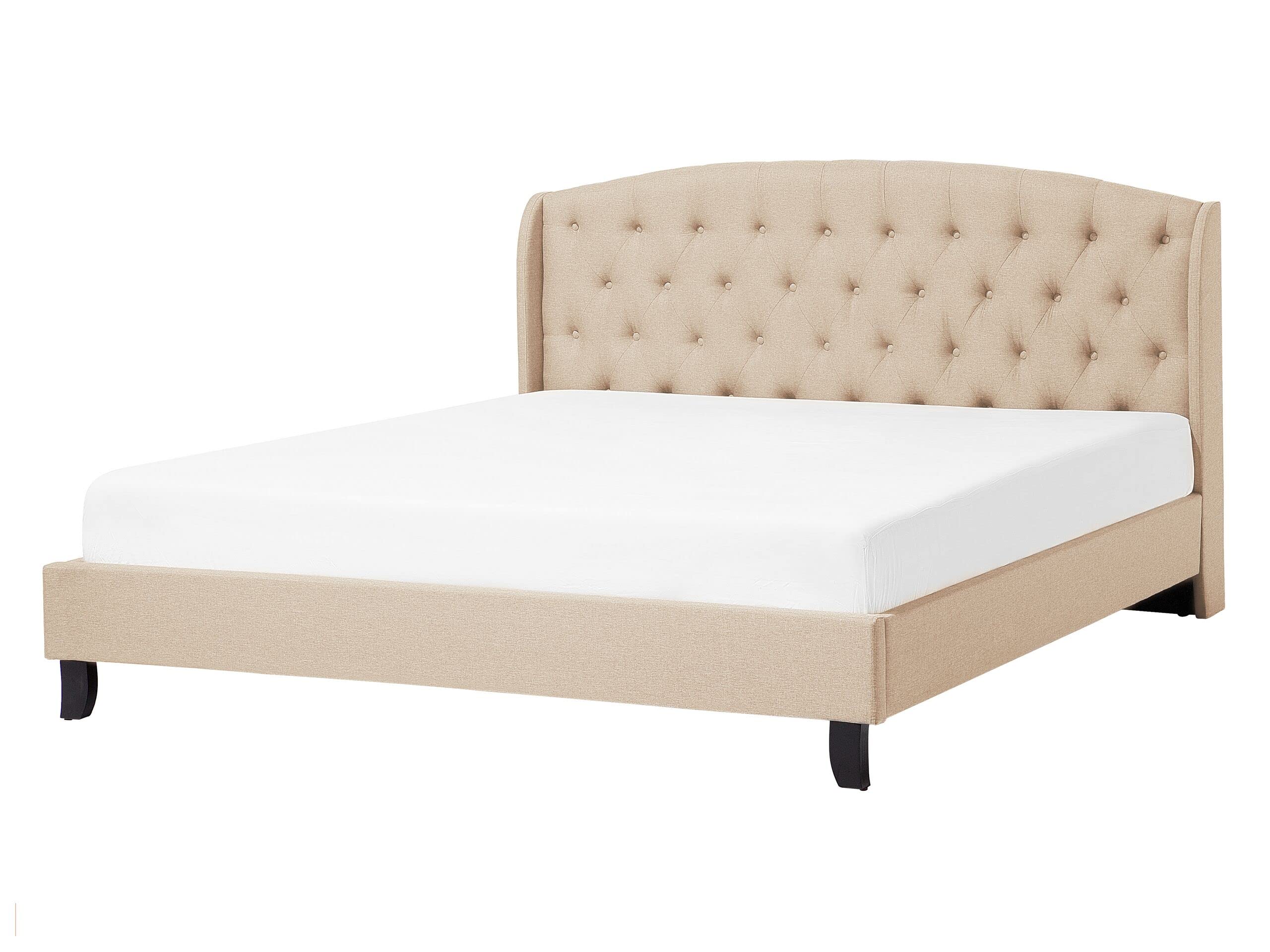 beliani-bordeaux-polsterbett-140x200-beige-leinenoptik image 1