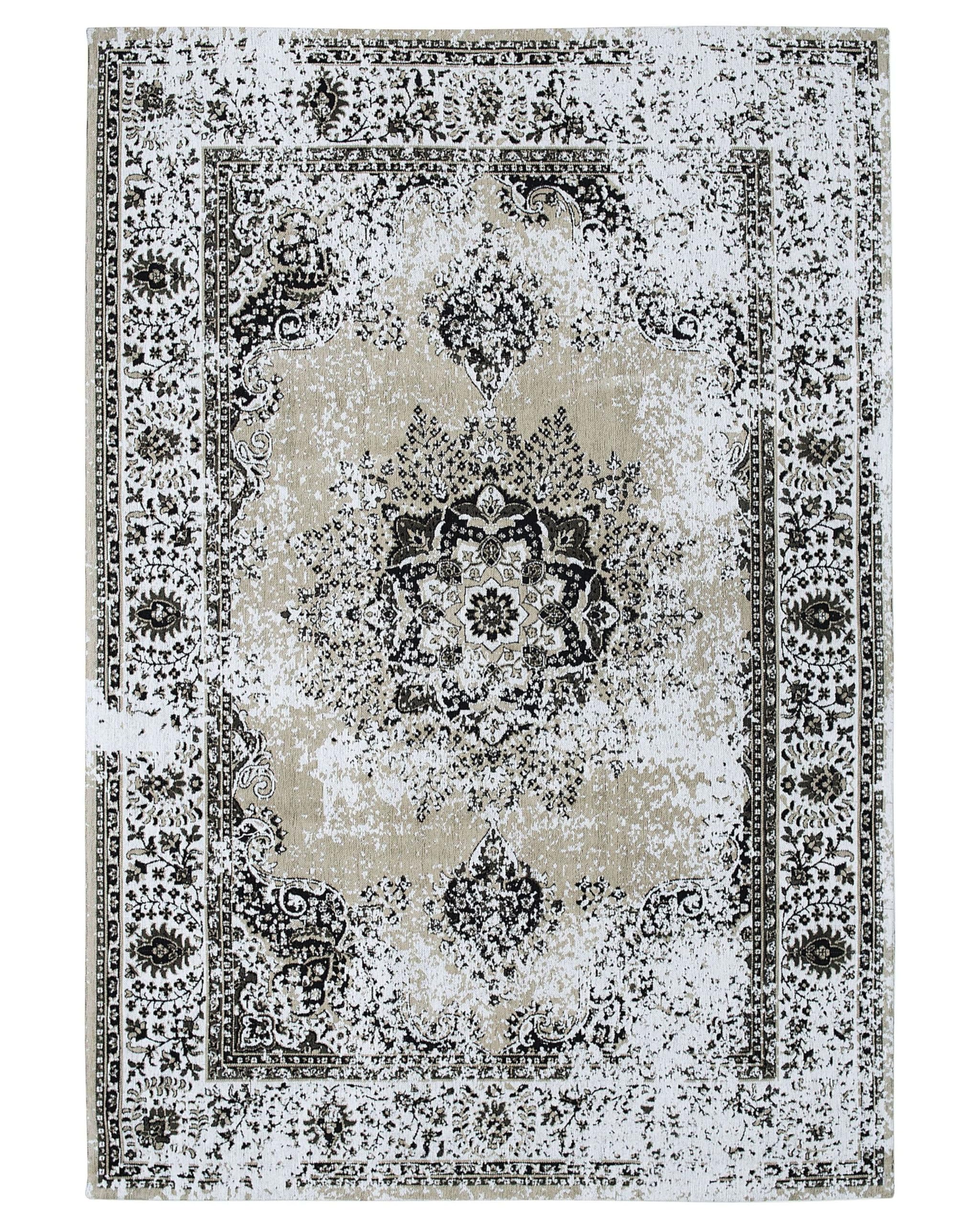 beliani-teppich-160x230-grau-beige-baumwolle-vintage-retro image 1