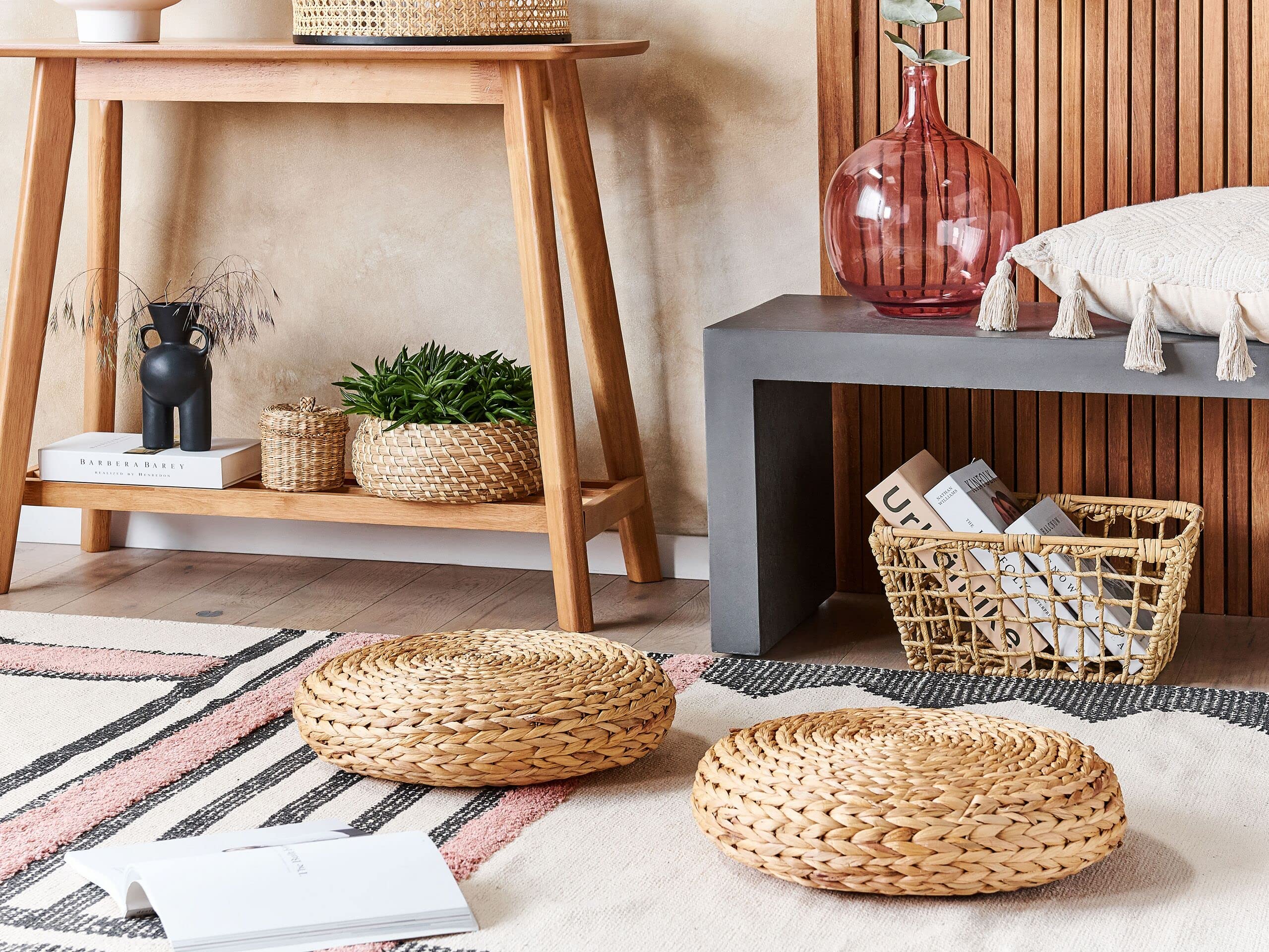 beliani-wahoo-pouf-natur-40-cm-boho-wasserhyazinthe image 2