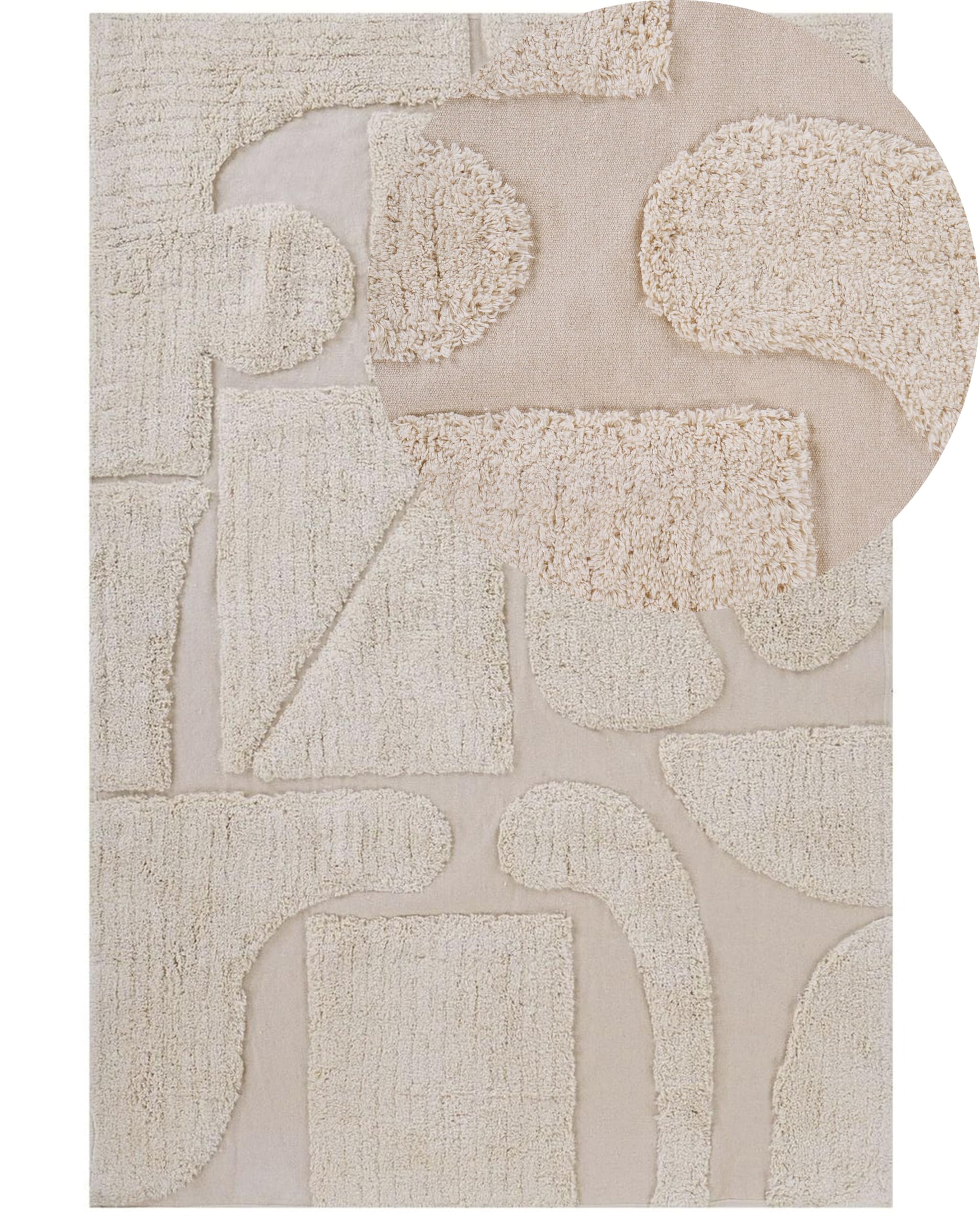 beliani-diyadin-teppich-160x230-baumwolle-beige-abstrakt image 1