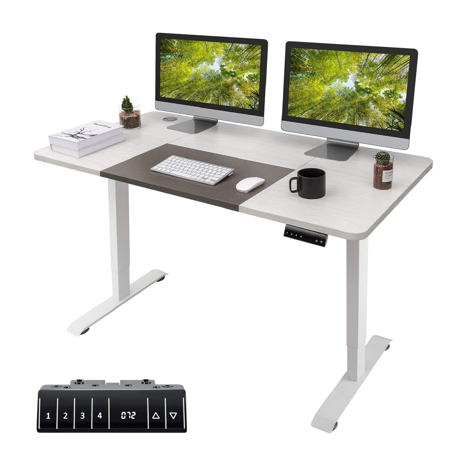 homall-standing-desk-schreibtisch-h-henverstellbar-wei image 2