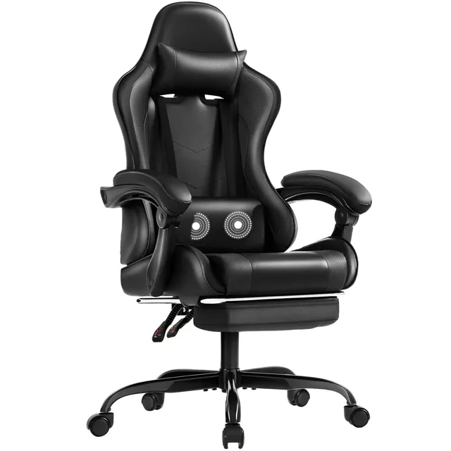 homall-gaming-chair-gamer-stuhl-kunstleder-schwarz-mit-fu-st-tze image 1