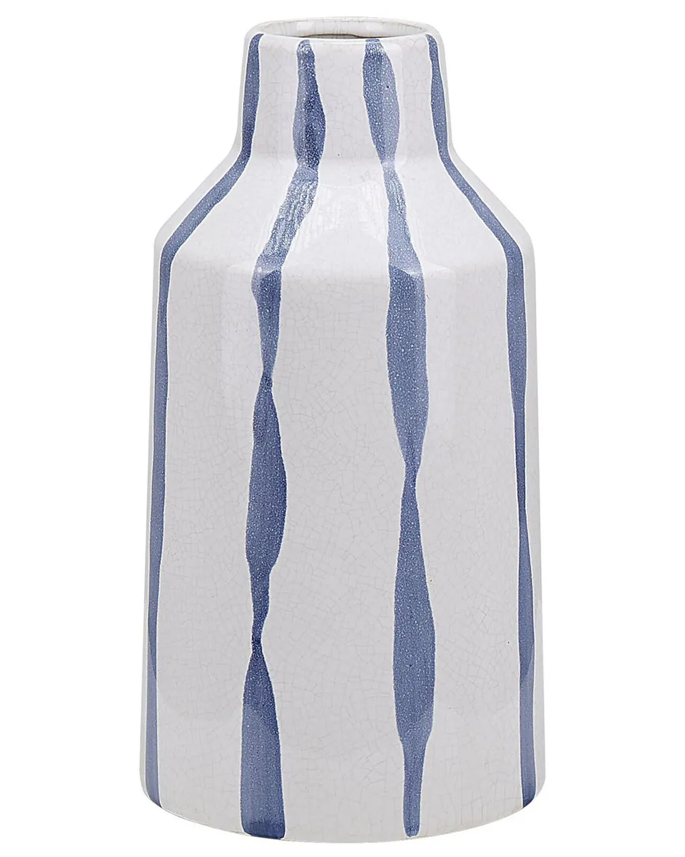 beliani-assus-blumenvase-steinzeug-wei-blau-vintage image 1