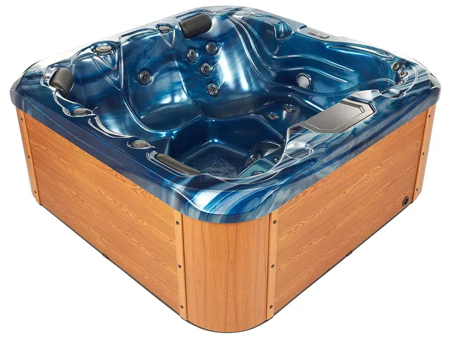 beliani-lastarria-whirlpool-200x200-blau-mit-led-und-massage image 1