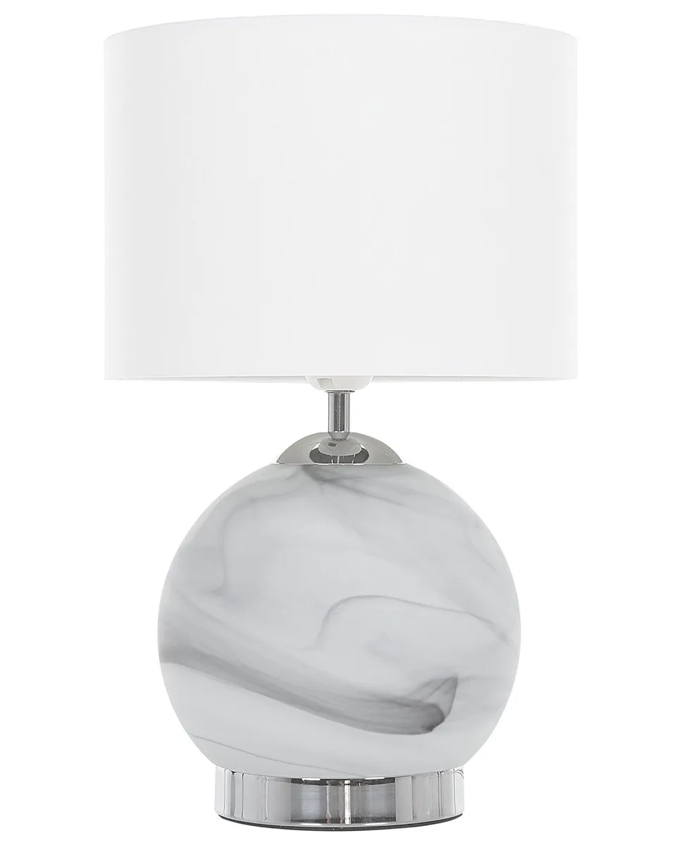 beliani-uele-tischlampe-wei-marmor-optik-40-cm image 1