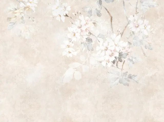 livingwalls-fototapete-blumen-beige-creme-grau-3-71x2-80m image 1