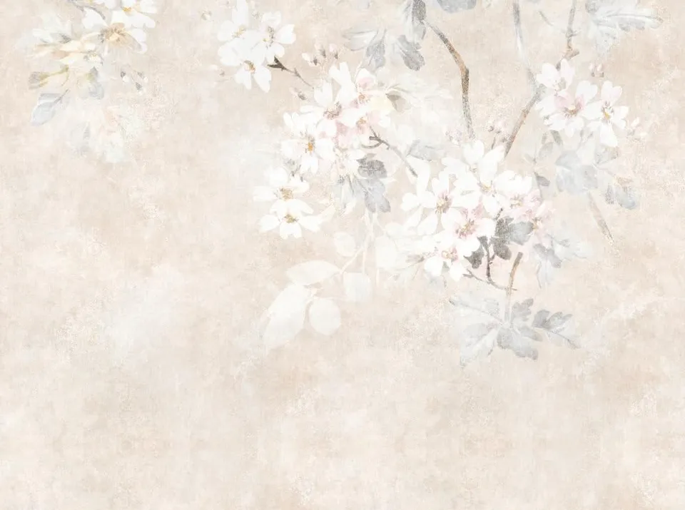 livingwalls-fototapete-blumen-beige-creme-grau-3-71x2-80m image 1