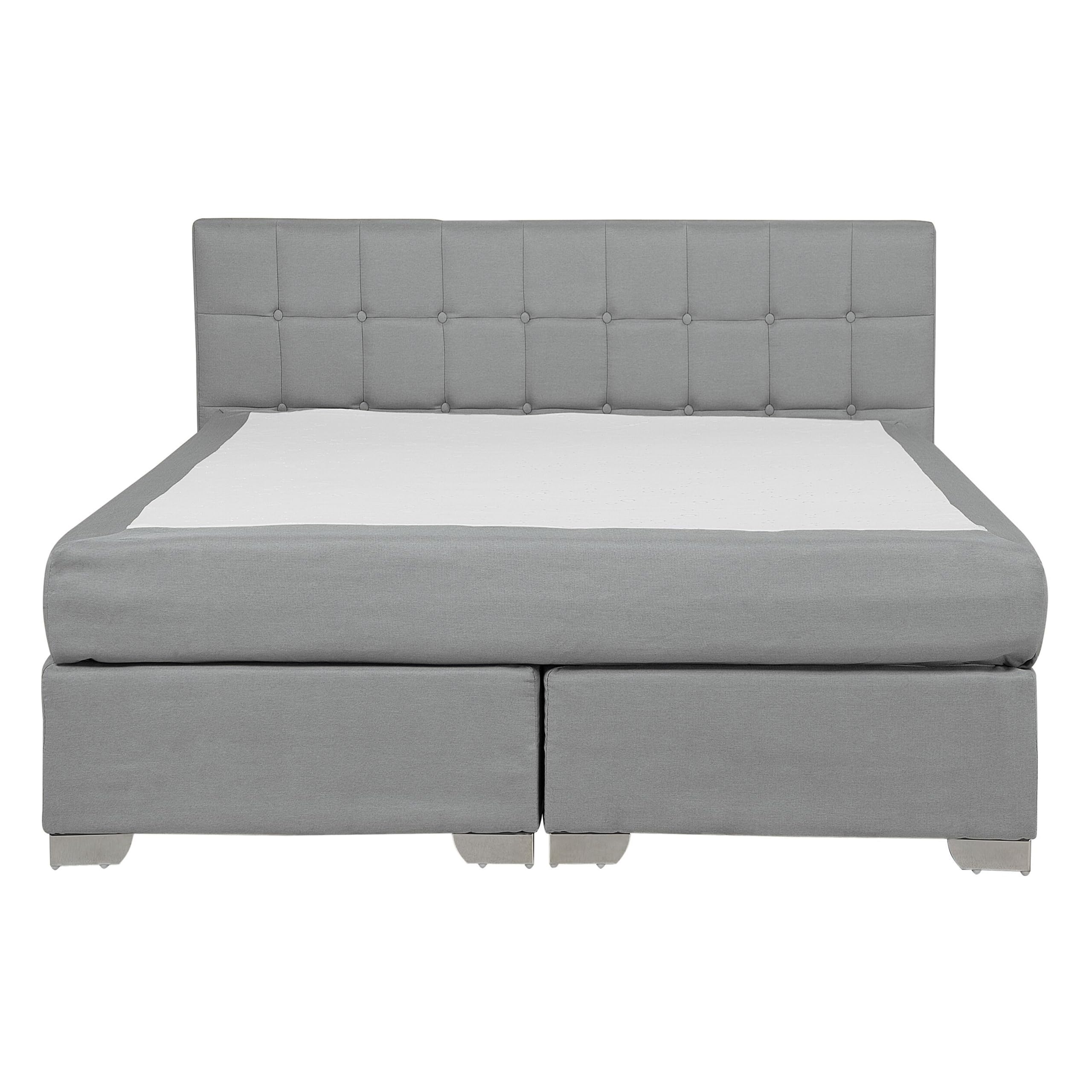 beliani-boxspringbett-140x200-hellgrau-mit-taschenfederkern image 4