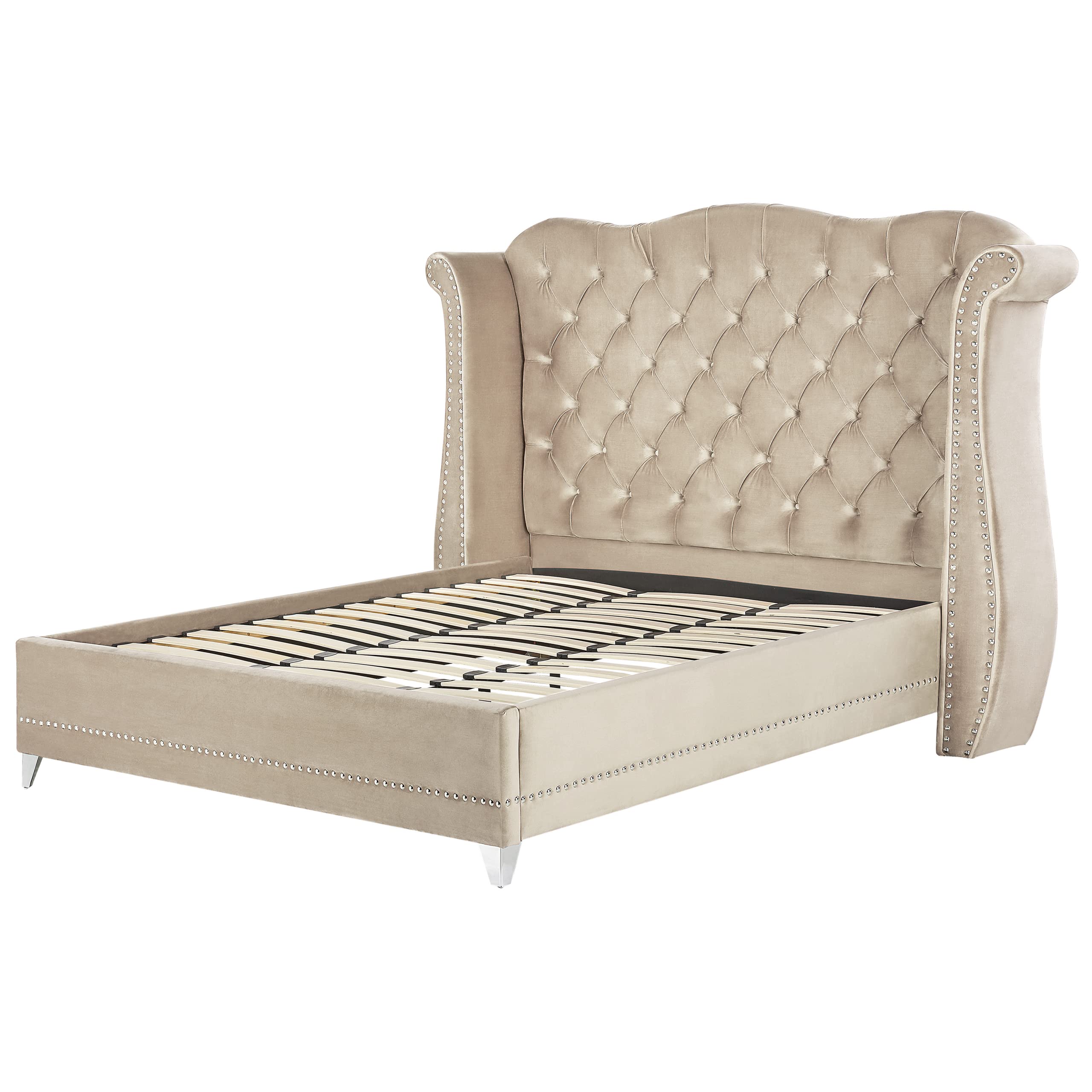 beliani-ayette-bett-180x200-samt-beige-chesterfield image 5