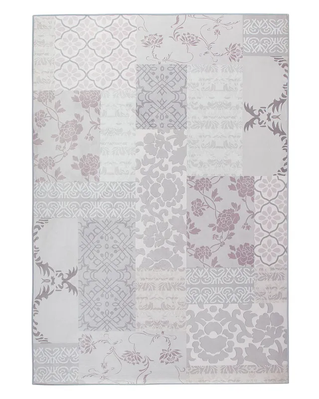beliani-ballica-ii-teppich-140x200-grau-rosa-oriental image 1