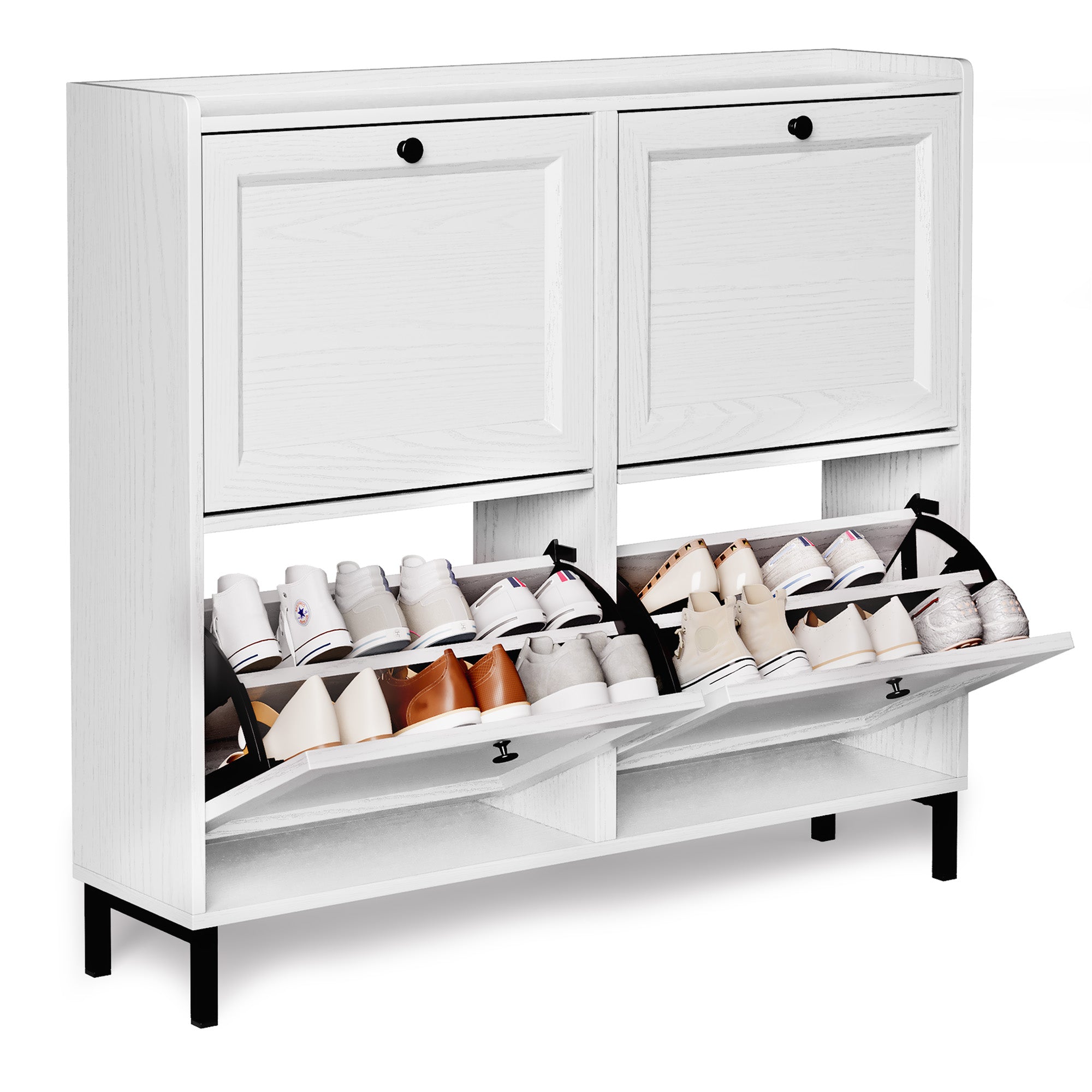 bealife-fs53-schuhschrank-wei-4-klappen-99-cm-schmal image 1