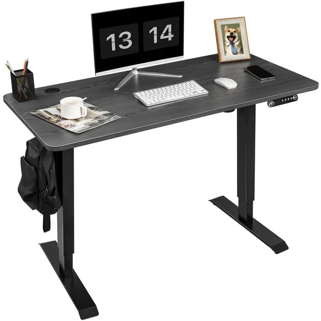 homall-standing-desk-stehschreibtisch-120cm-schwarz-memory image 1