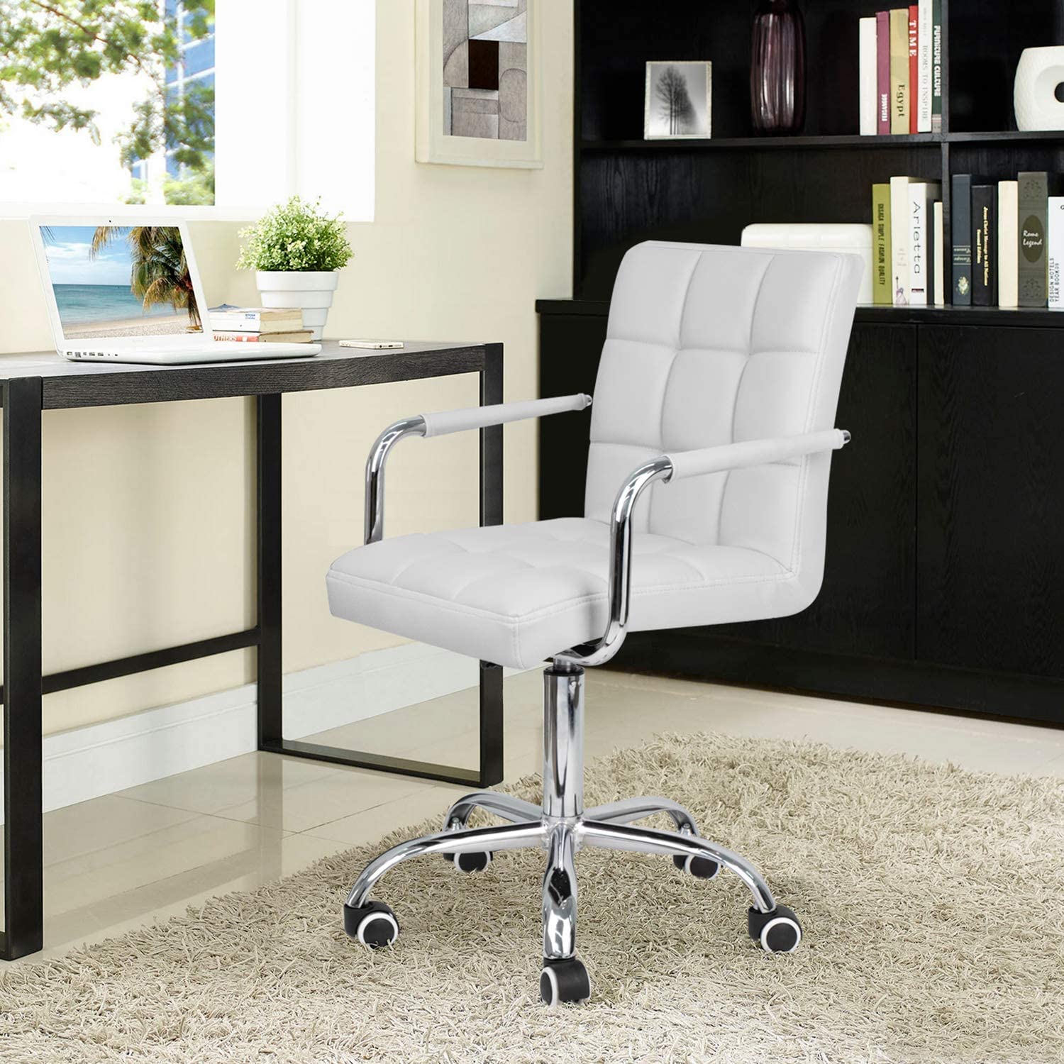 homall-office-leather-chair-b-rostuhl-schwarz image 2