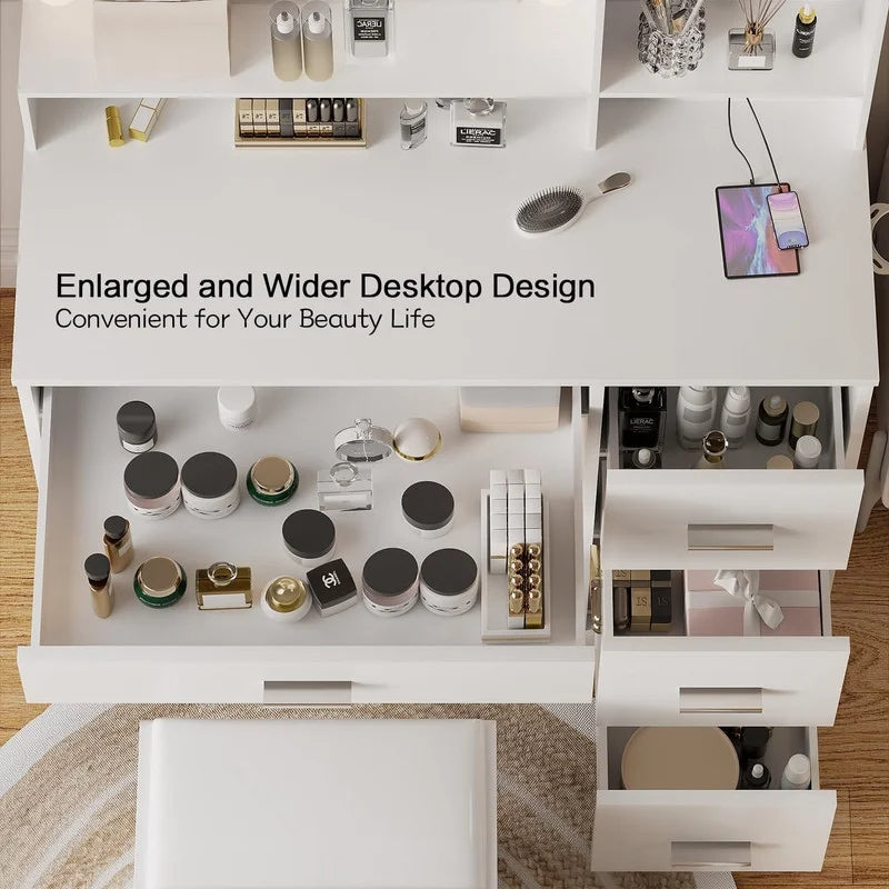 homall-bedroom-schminktisch-mit-spiegel-wei-led-steckdose image 8