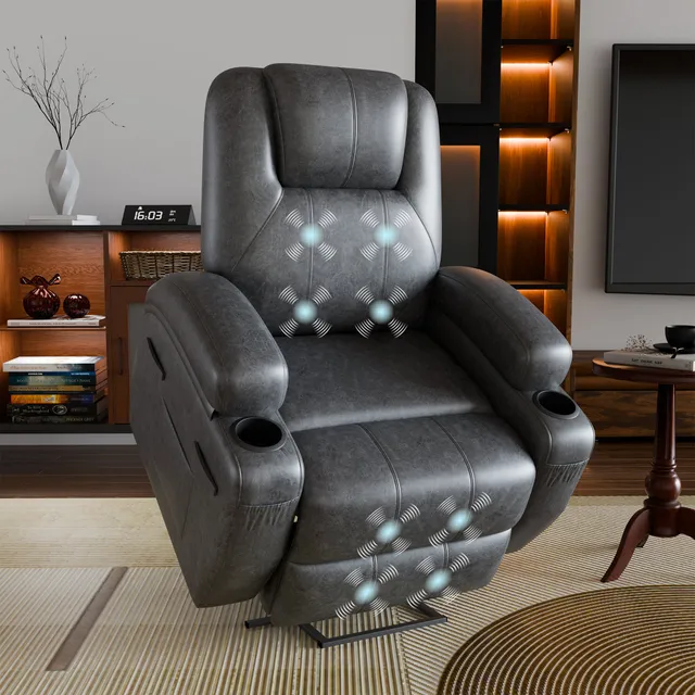 homall-recliner-chair-relaxsessel-schwarz-mit-massage-aufstehhilfe image 1