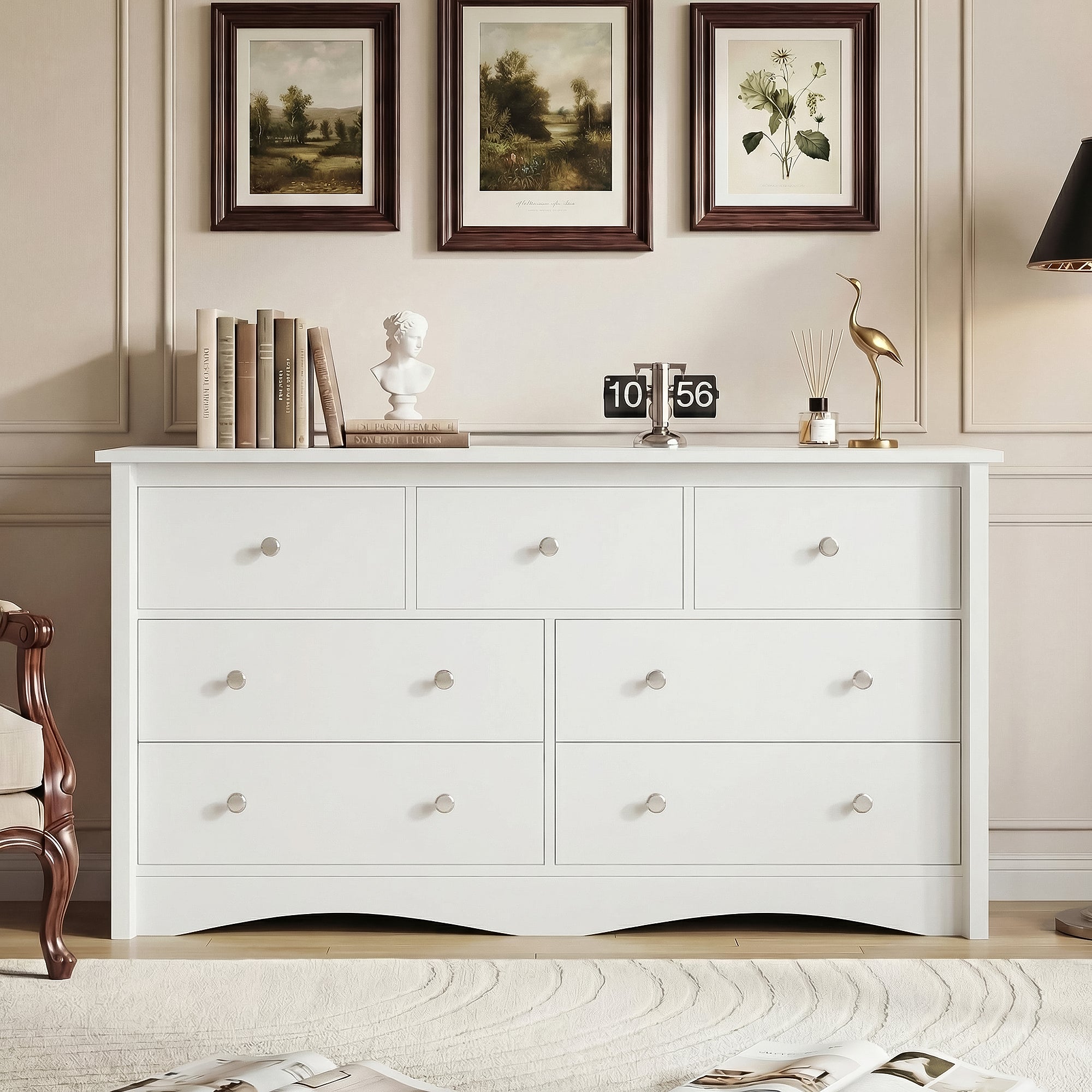 homall-bedroom-kommode-5-schubladen-schwarz-holz-modern image 8