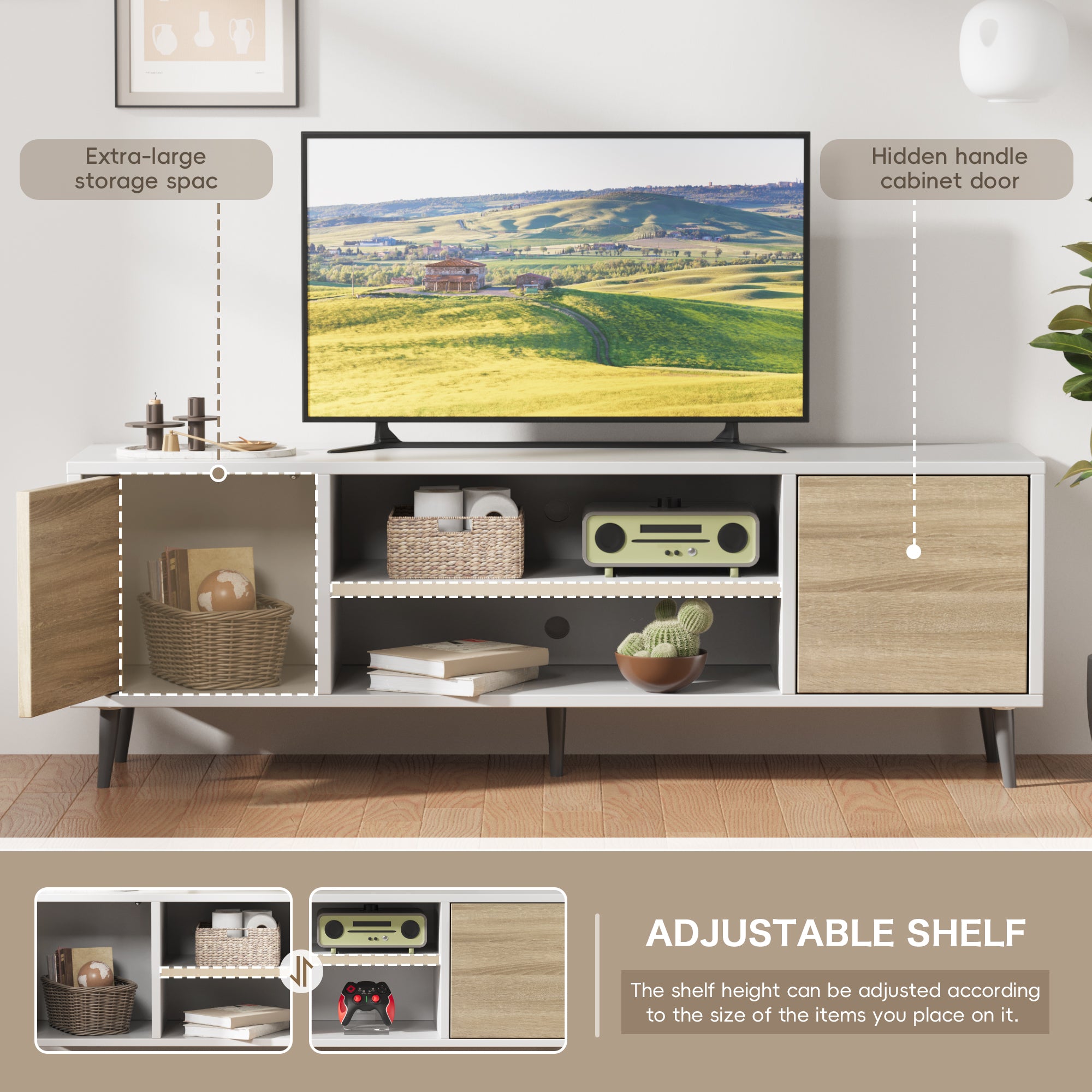 homall-tv-stand-lowboard-165-cm-rustikale-eiche-holz image 5