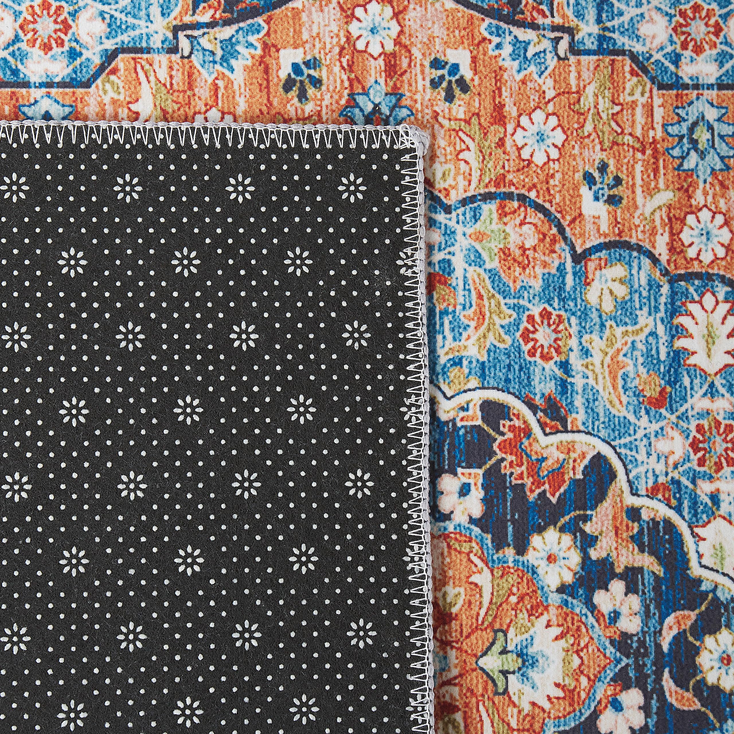 beliani-midalam-l-ufer-80x300-blau-orange-vintage-polyester image 4