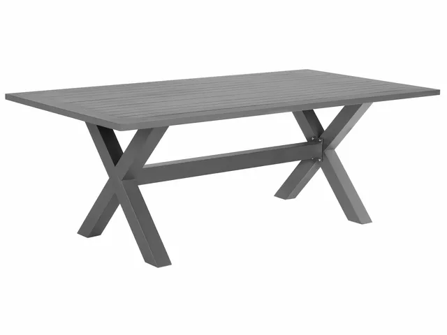 beliani-cascais-gartentisch-aluminium-grau-200x105-cm image 1