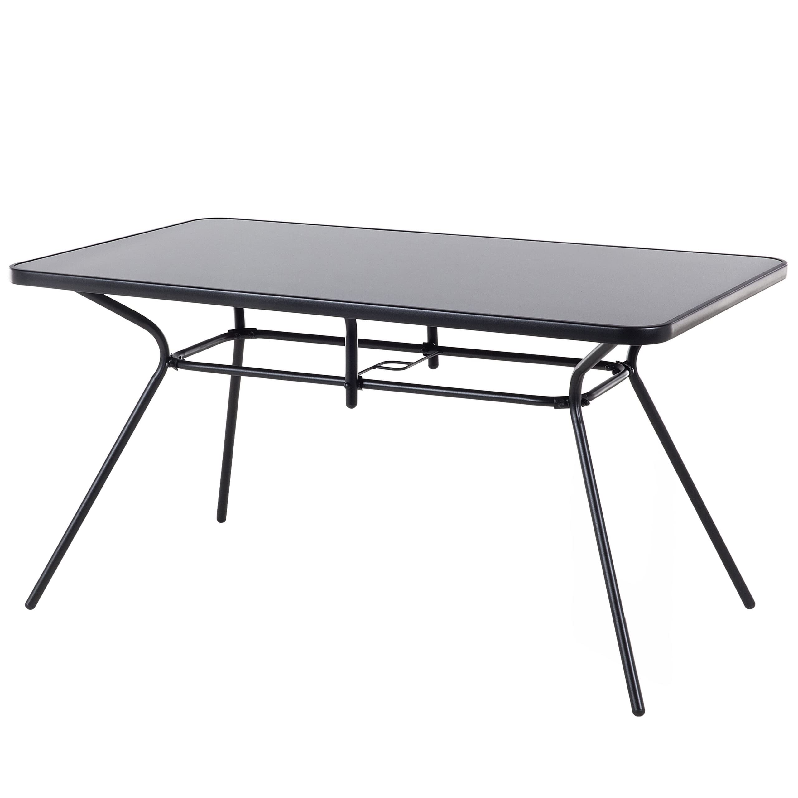 beliani-livo-gartentisch-glas-schwarz-stahl-140x80-cm-rechteckig image 5