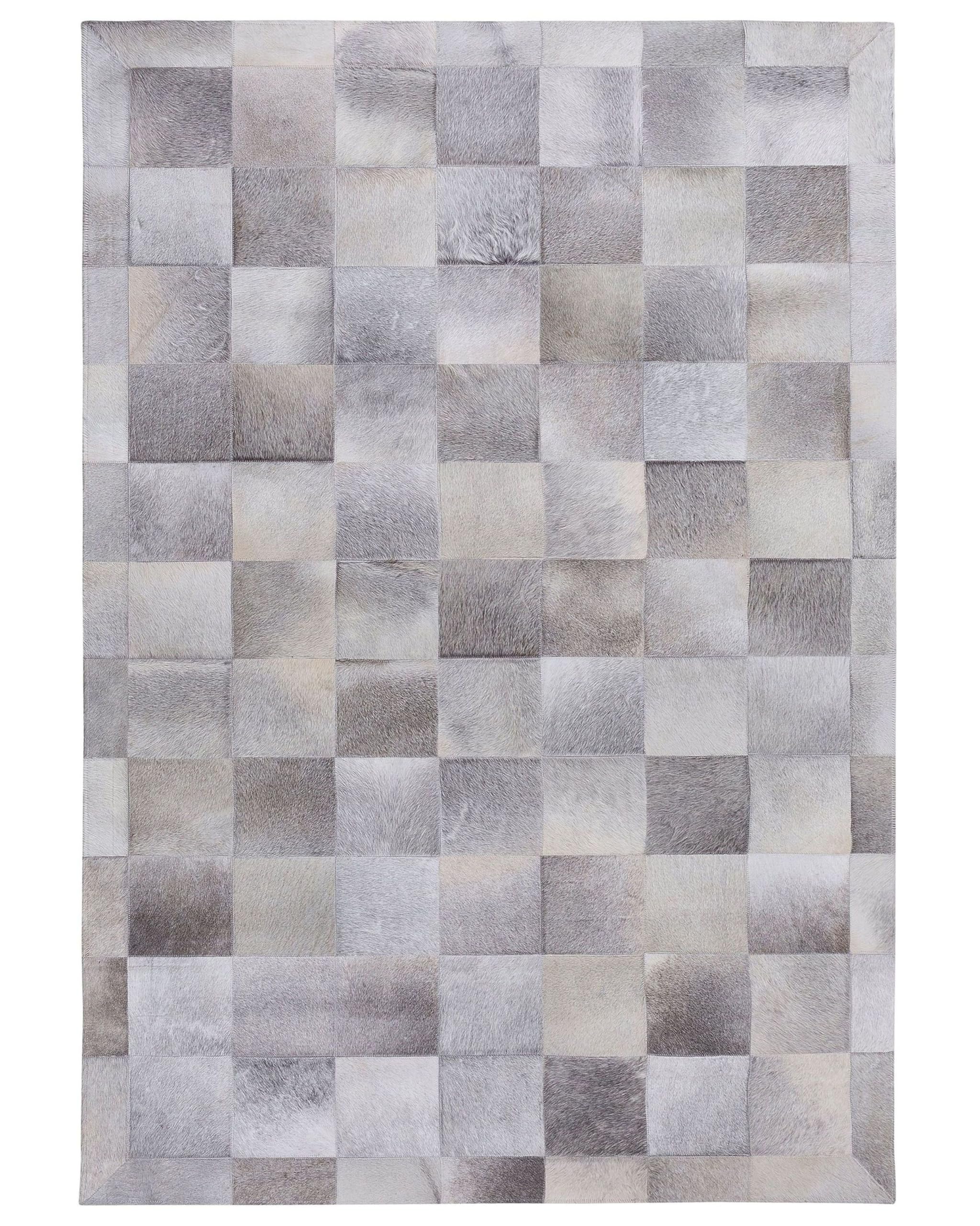 beliani-alacam-echtleder-teppich-140x200-cm-hellgrau image 1