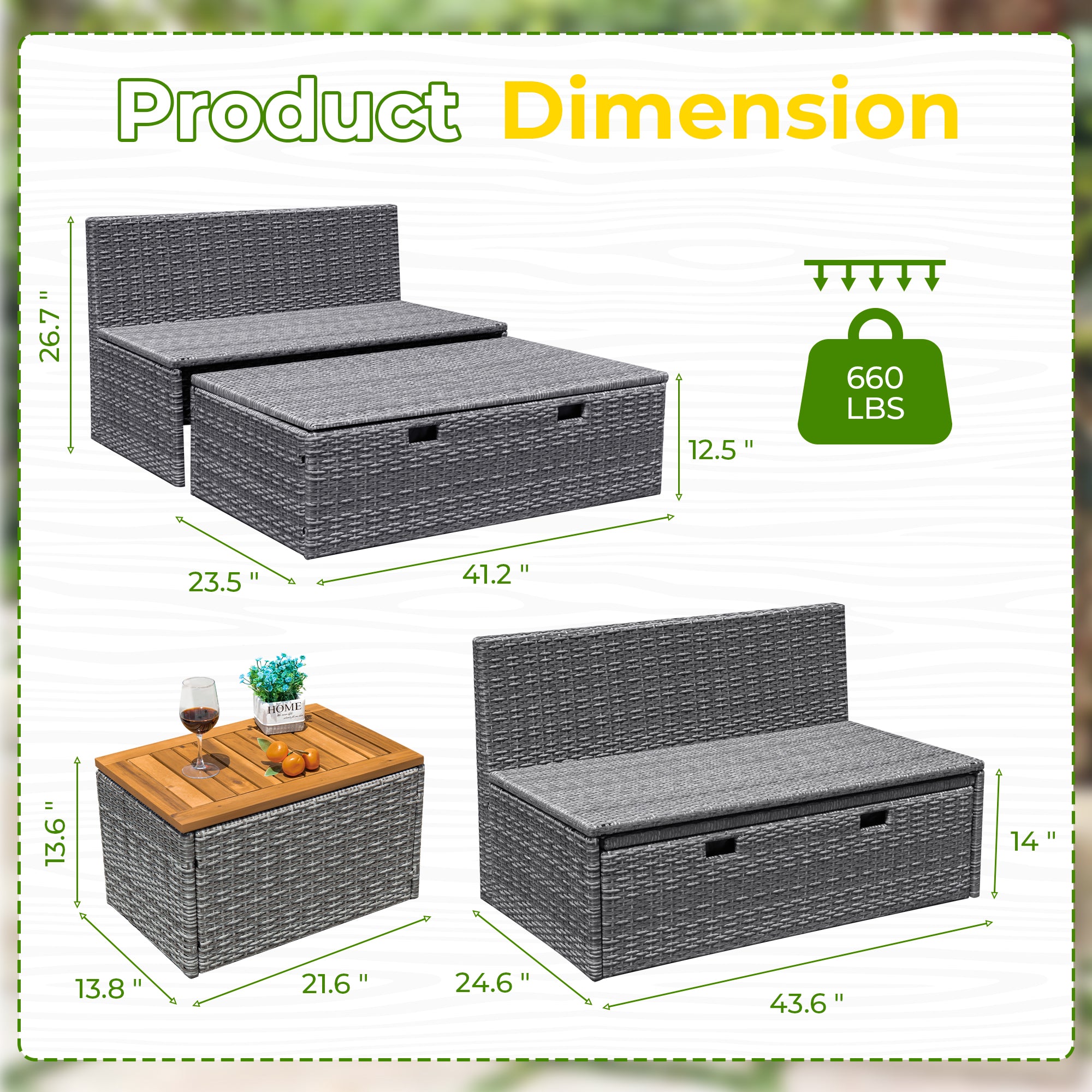 homall-patio-furniture-daybed-rattan-sonnenliege-dunkelblau-wetterfest image 3
