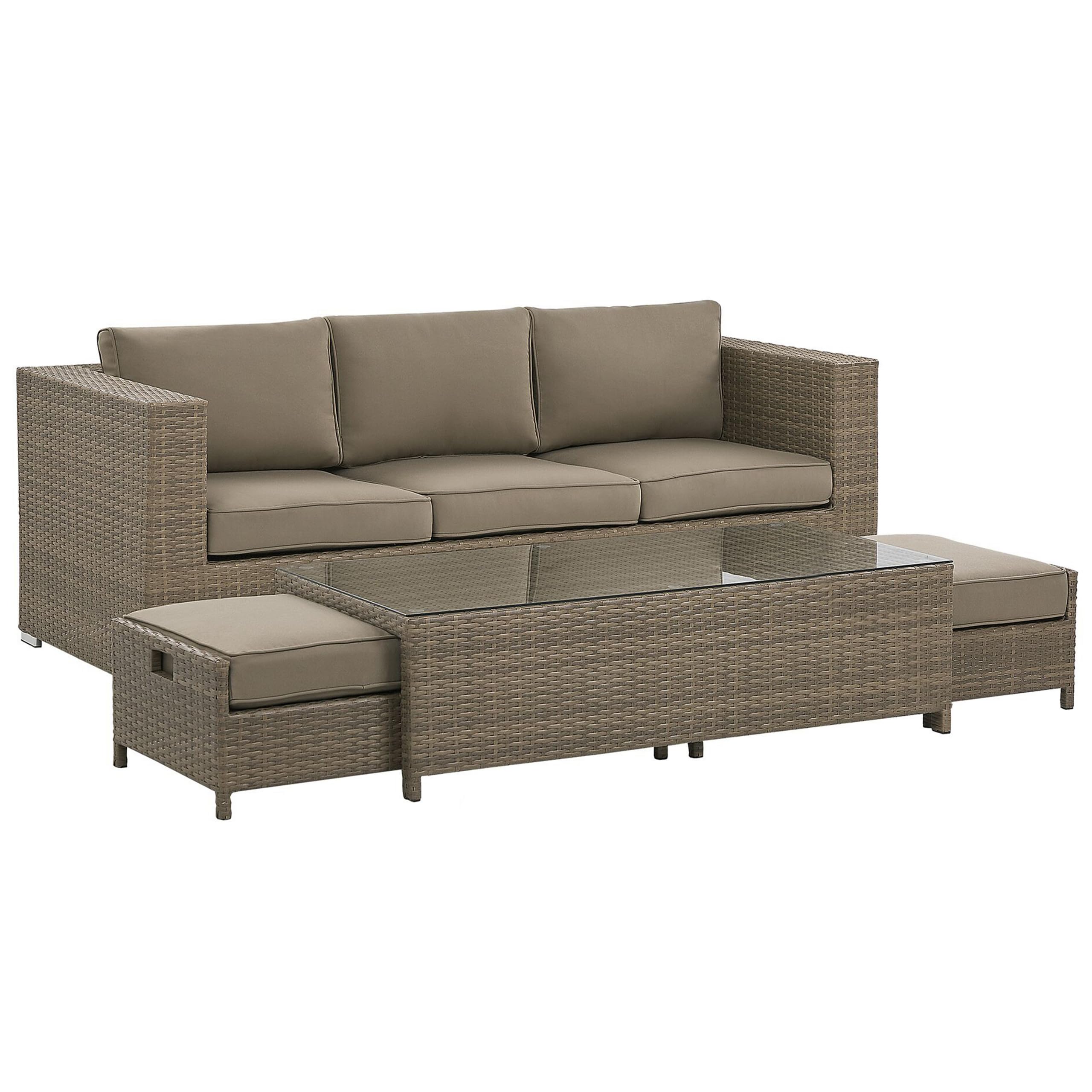 beliani-belluno-lounge-rattan-braun-5-personen-mit-glastisch image 5