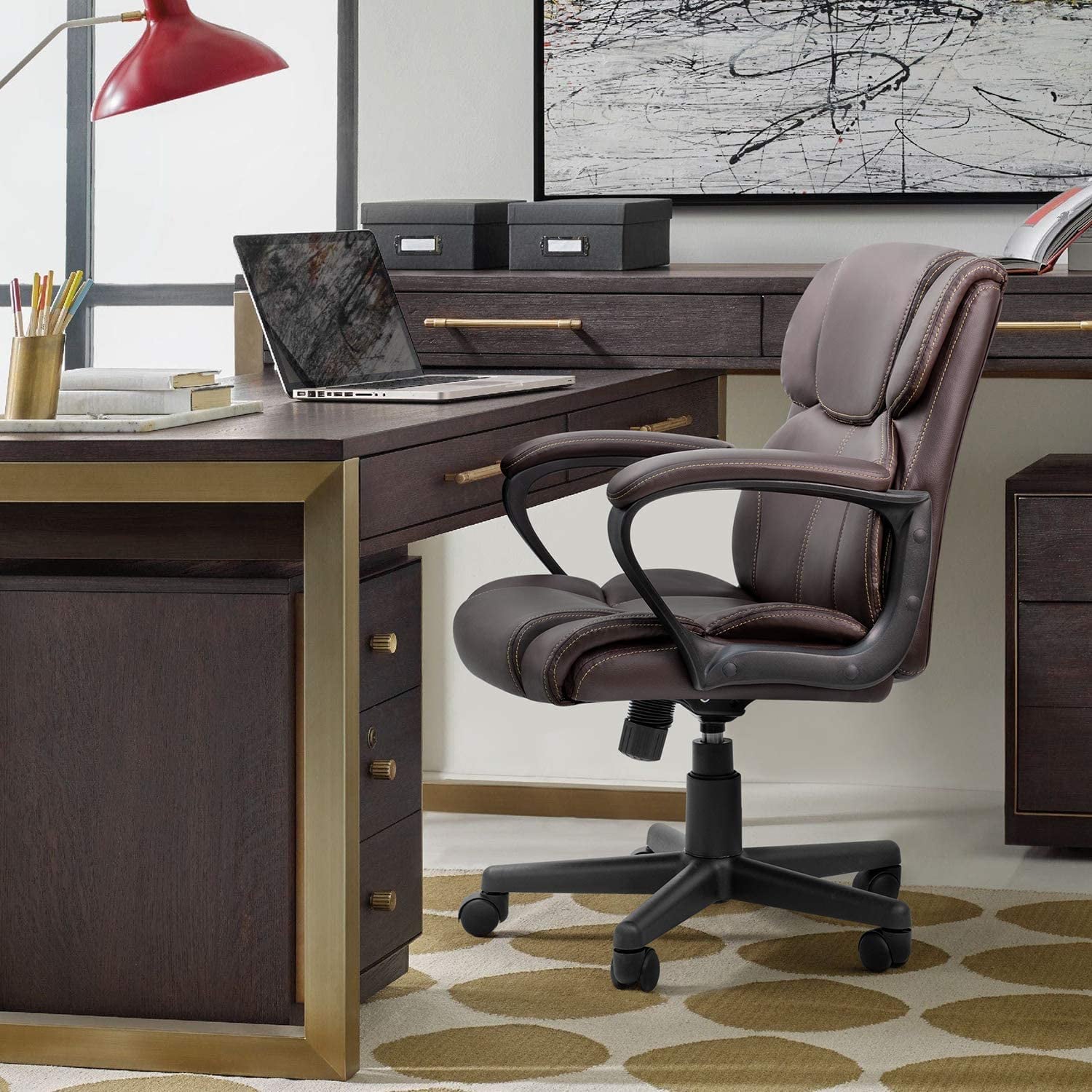 homall-office-leather-chair-b-rostuhl-schwarz-kunstleder-2 image 5