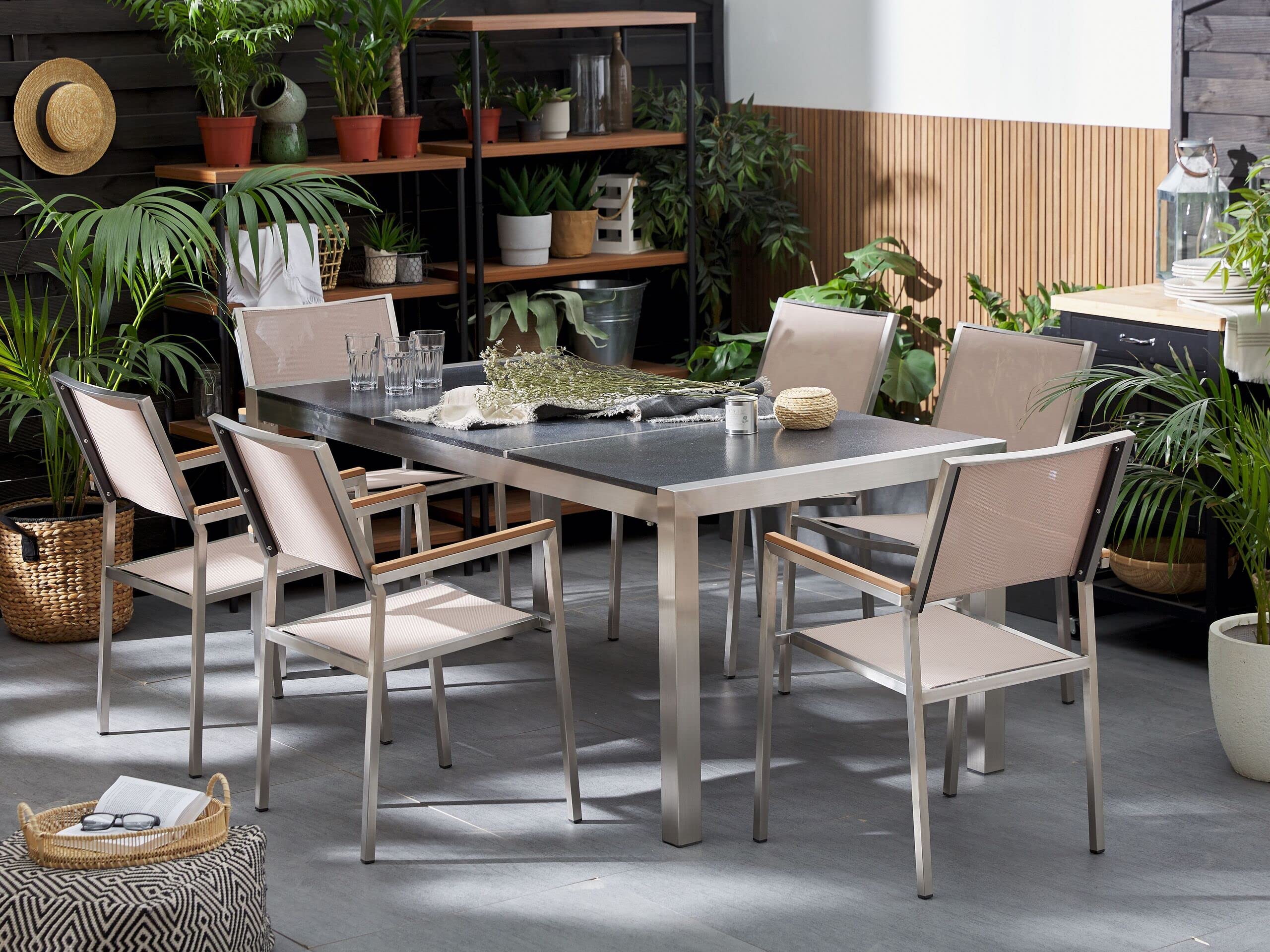 beliani-grosseto-gartenm-belset-180-cm-grau-beige-granit image 2