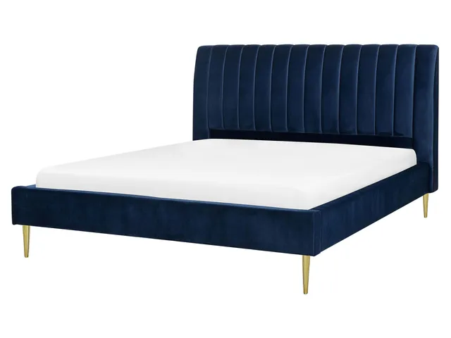 beliani-marville-doppelbett-160x200-cm-samt-blau image 1