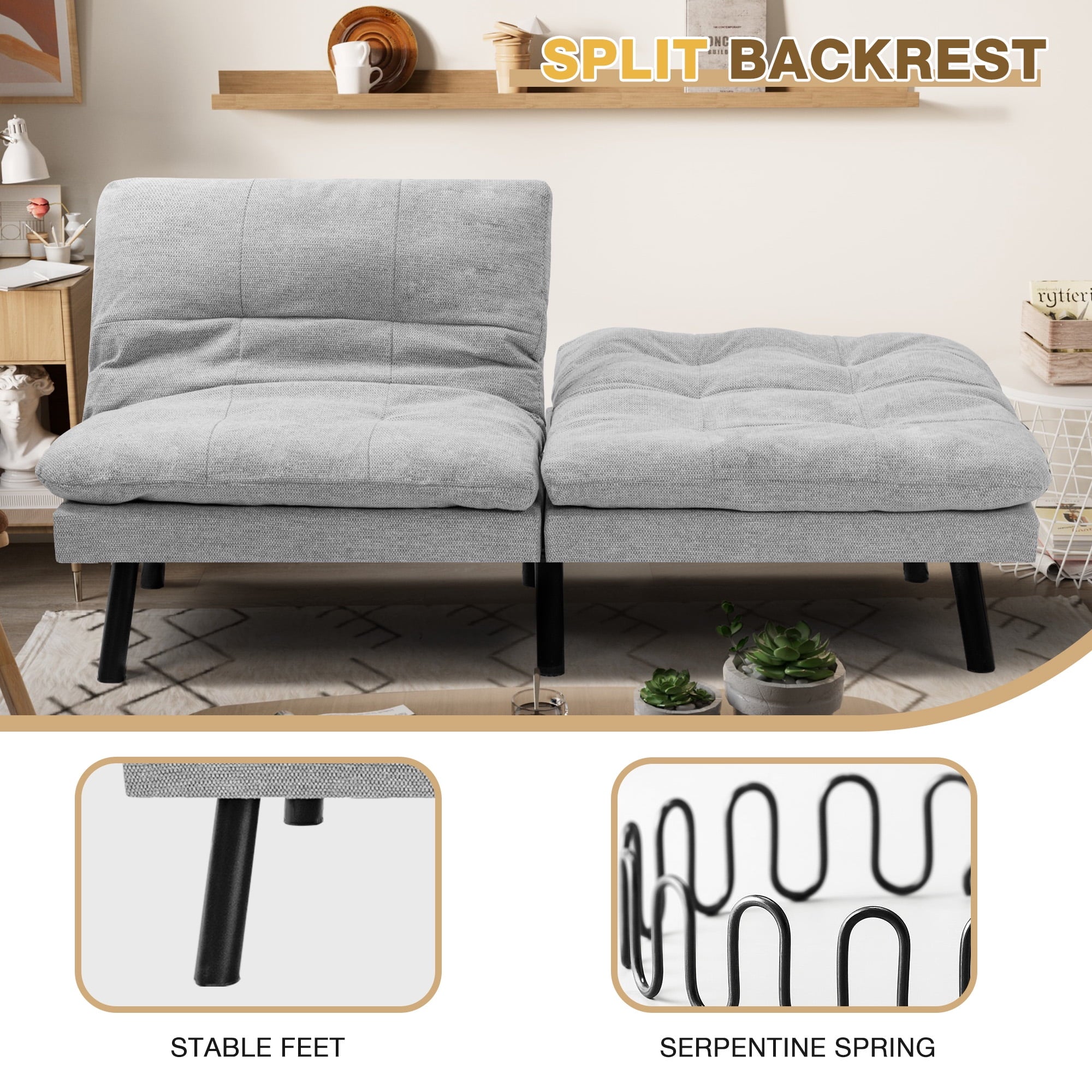 homall-sofa-schlafsofa-verstellbar-dunkelgrau-memory-foam image 5