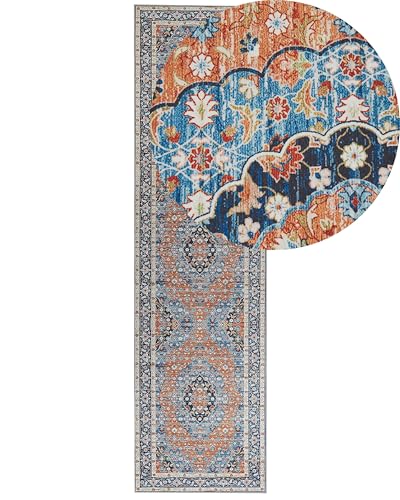 beliani-midalam-l-ufer-80x300-blau-orange-vintage-polyester image 6