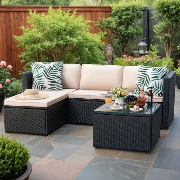 homall-patio-furniture-rattan-set-4-tlg-schwarz-beige image 4