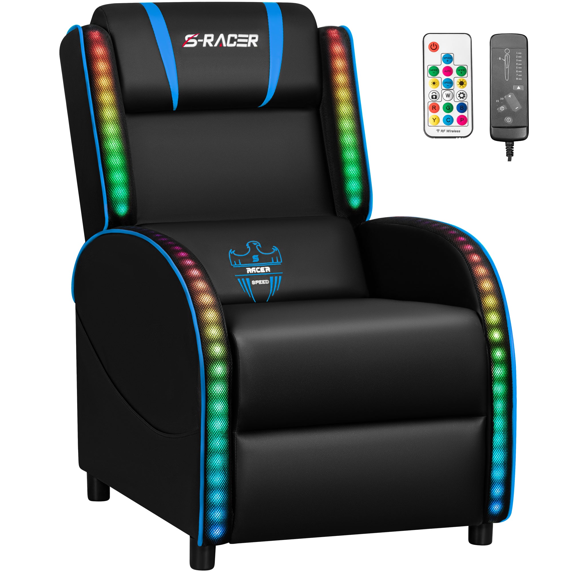 homall-gaming-recliner-gaming-sessel-grau-mit-led-massage image 8