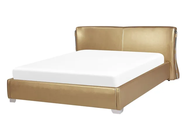 beliani-paris-lederbett-gold-140x200-chromf-e image 1