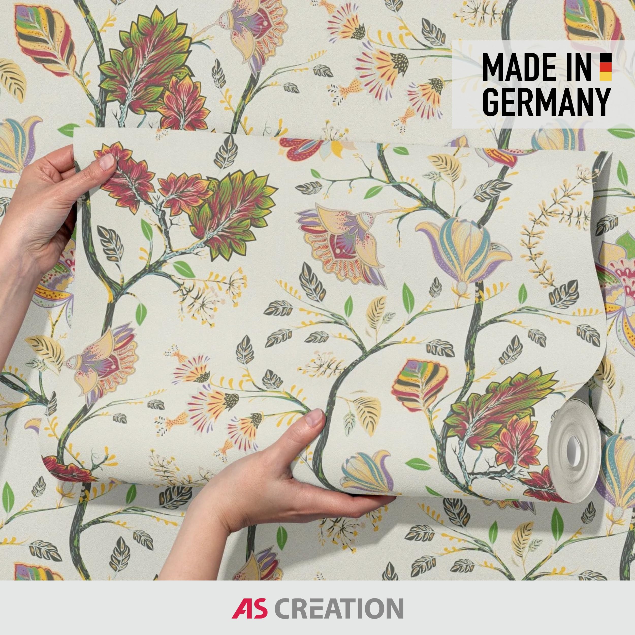 new-walls-florale-vliestapete-bl-ten-rot-gr-n-beige-10m image 4