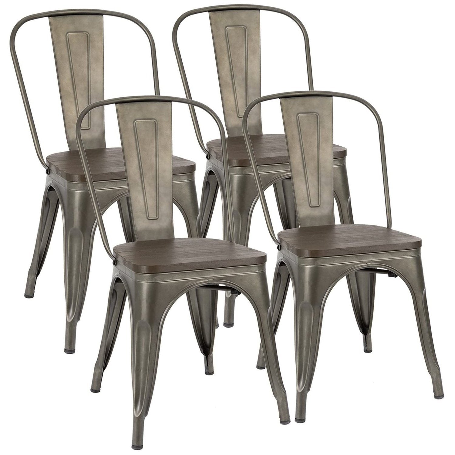 homall-metal-chair-metallstuhl-4er-set-schwarz-gold-stapelbar image 1