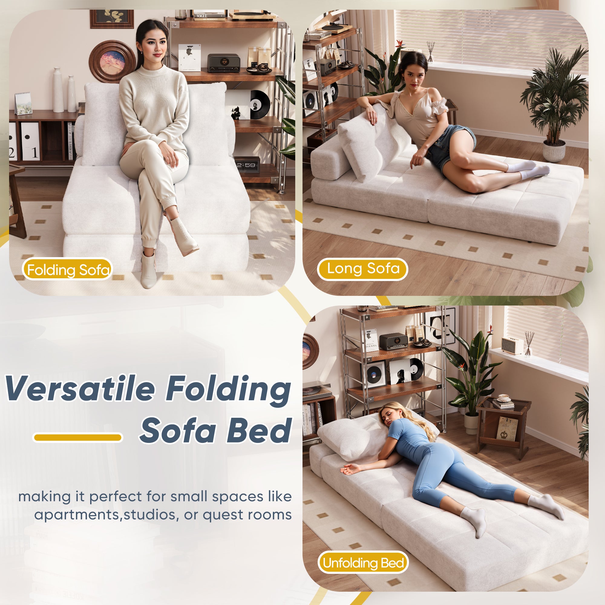 homall-sofa-klappsofa-schlafsofa-grau-schaumstoff image 2