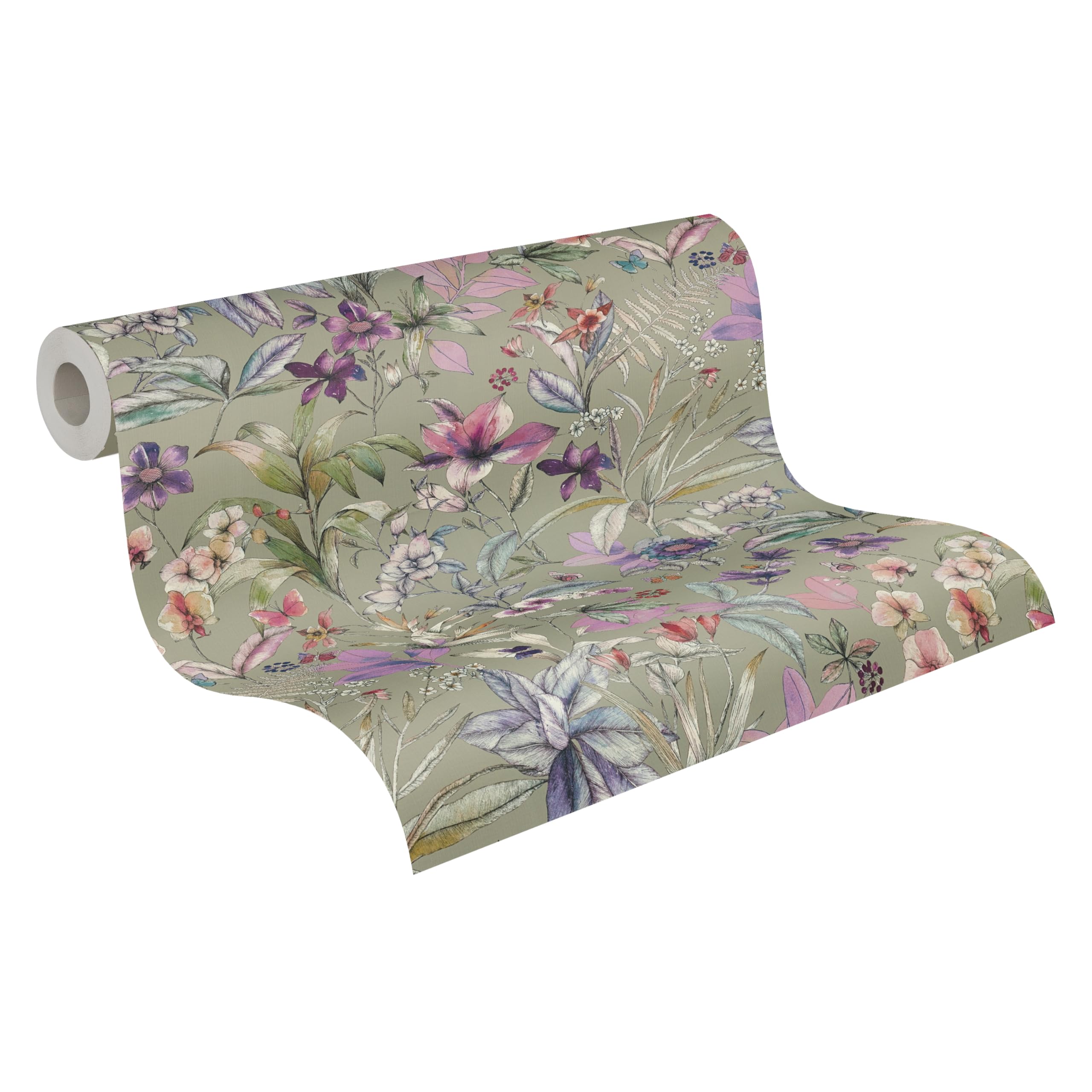 a-s-cr-ation-blumen-vliestapete-gr-n-lila-10-05x0-53m-natur-look image 1