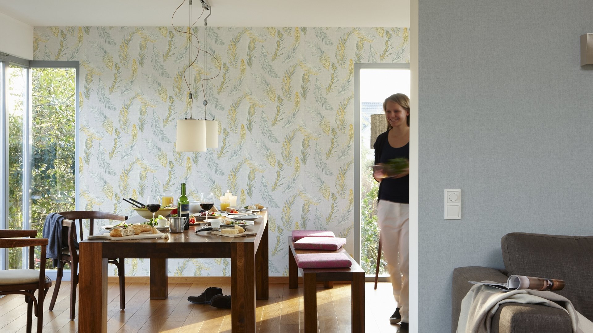 a-s-cr-ation-four-seasons-358961-vliestapete-federn-gelb image 3