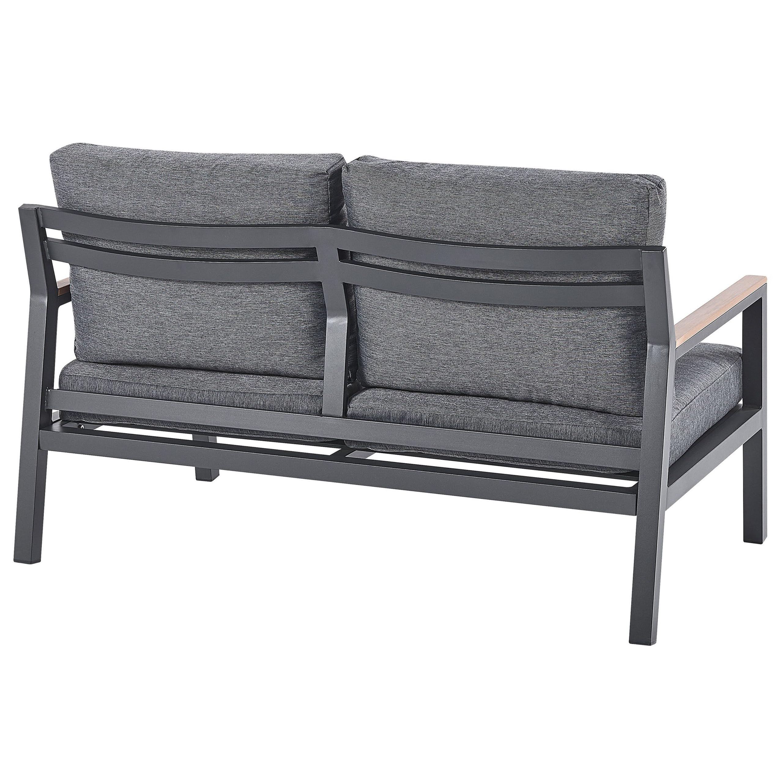 beliani-delia-lounge-set-aluminium-dunkelgrau-4-sitzer image 7