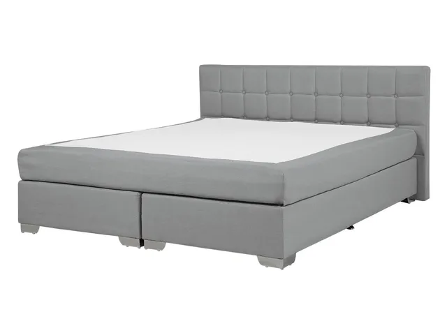 beliani-boxspringbett-140x200-hellgrau-mit-taschenfederkern image 1