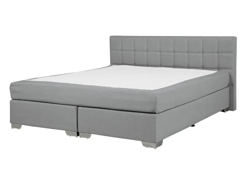 beliani-boxspringbett-140x200-hellgrau-mit-taschenfederkern image 1